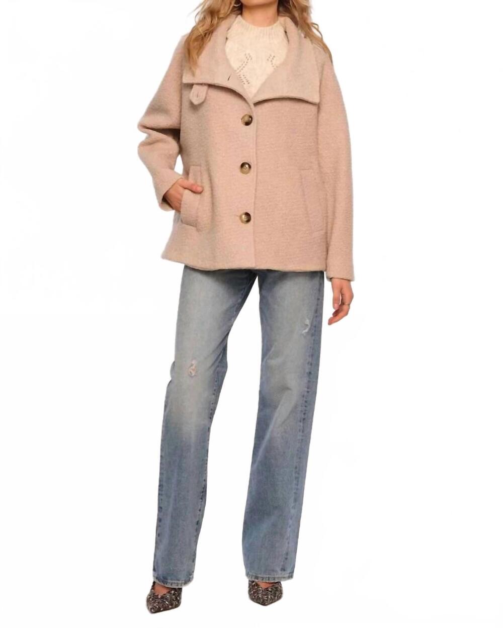 NEW HEARTLOOM lena textured boucle coat in beige